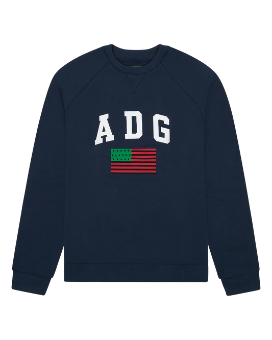 Denim Tears ADG Pan African American Flag Crewneck Blue