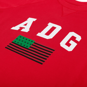 Denim Tears ADG Pan African American Flag Crewneck Red