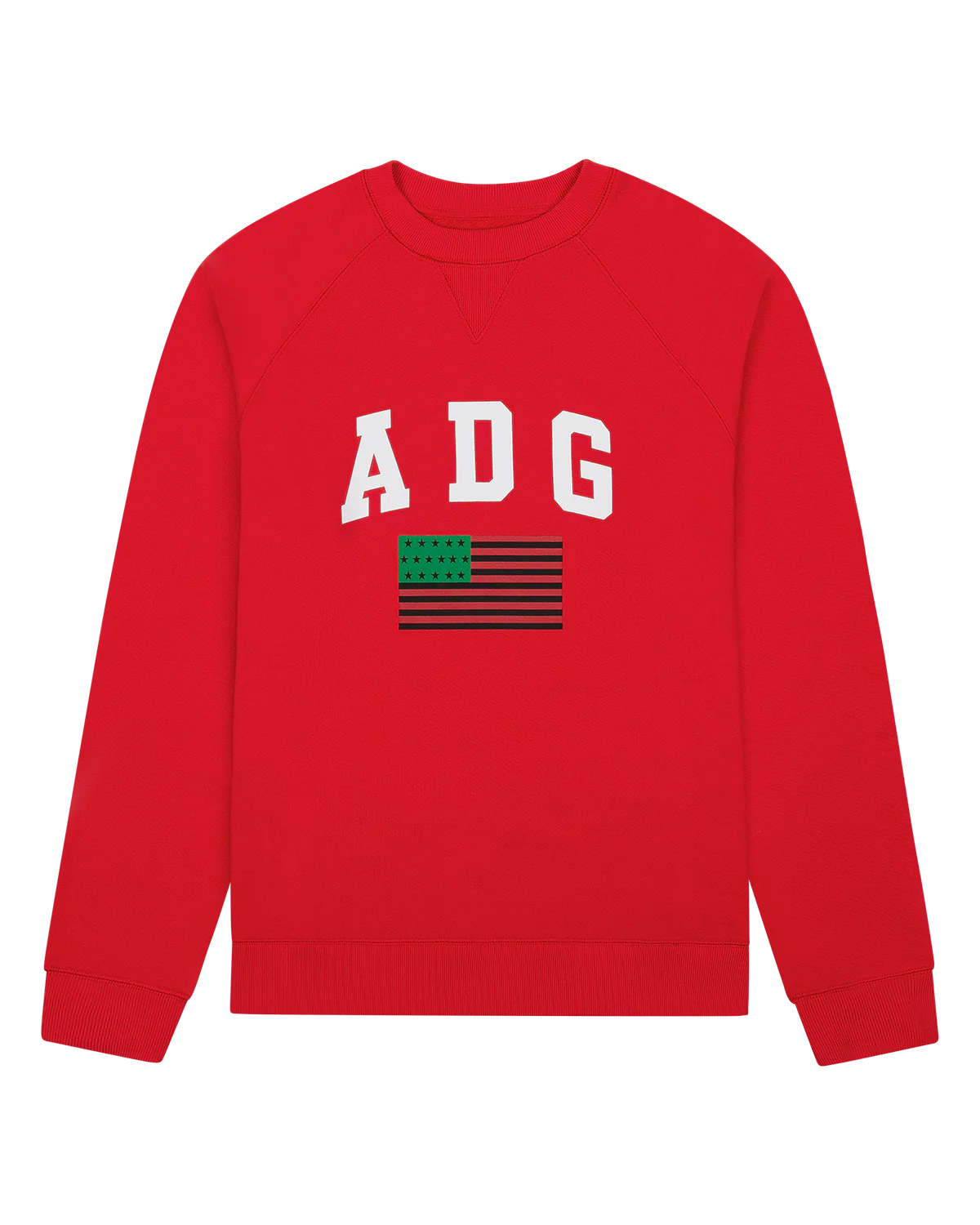 Denim Tears ADG Pan African American Flag Crewneck Red