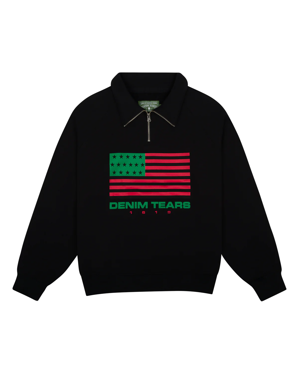 Denim Tears ADG Pan African American Flag Half Zip Black