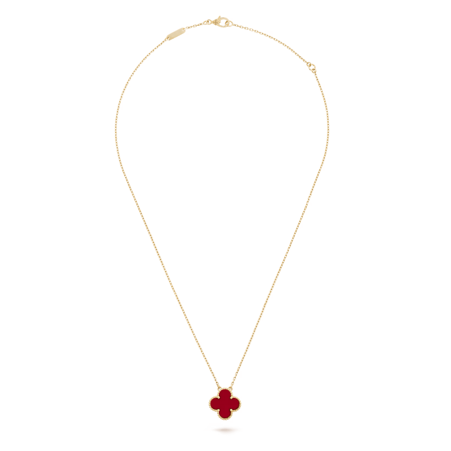 Van Cleef & Arpels Vintage Alhambra pendant 18K yellow gold, Carnelian