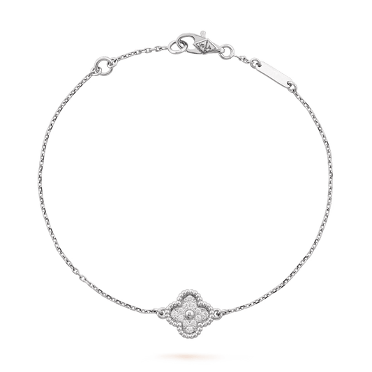 Van Cleef & Arpels Sweet Alhambra bracelet, 1 motif 18K white gold, Diamond