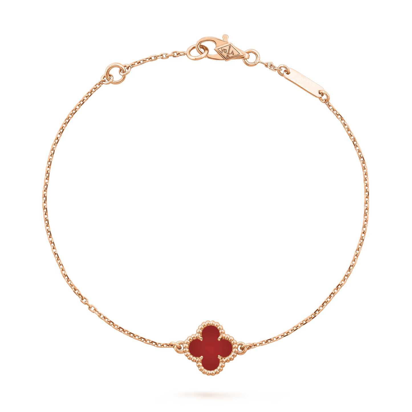 Van Cleef & Arpels Sweet Alhambra bracelet 18K rose gold, Carnelian