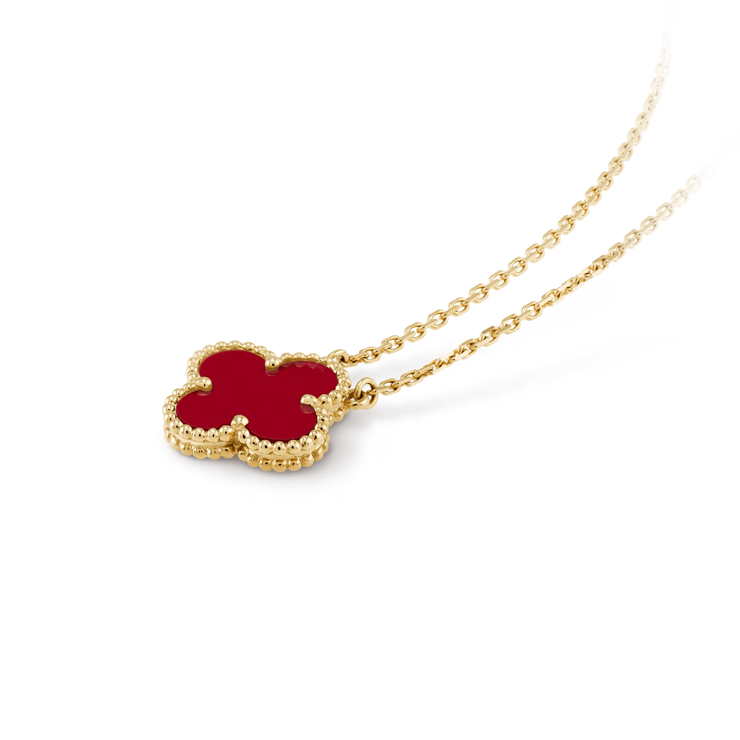 Van Cleef & Arpels Vintage Alhambra pendant 18K yellow gold, Carnelian