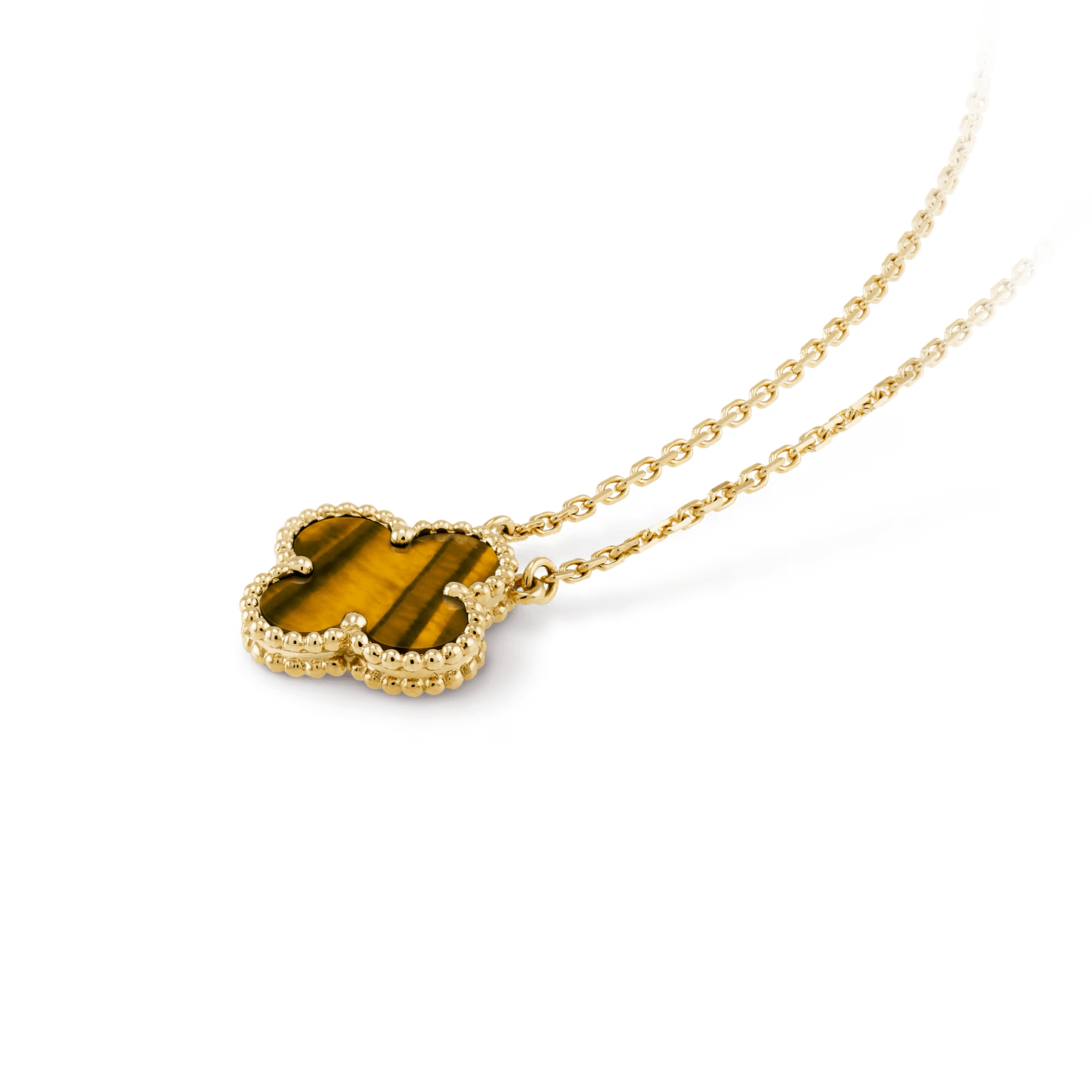 Van Cleef & Arpels Vintage Alhambra pendant 18K yellow gold, Tiger Eye