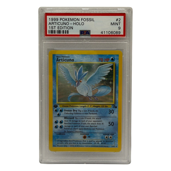 1999 Pokémon Fossil 1st Edition Articuno Holo #2 PSA 9 MINT — photo 1