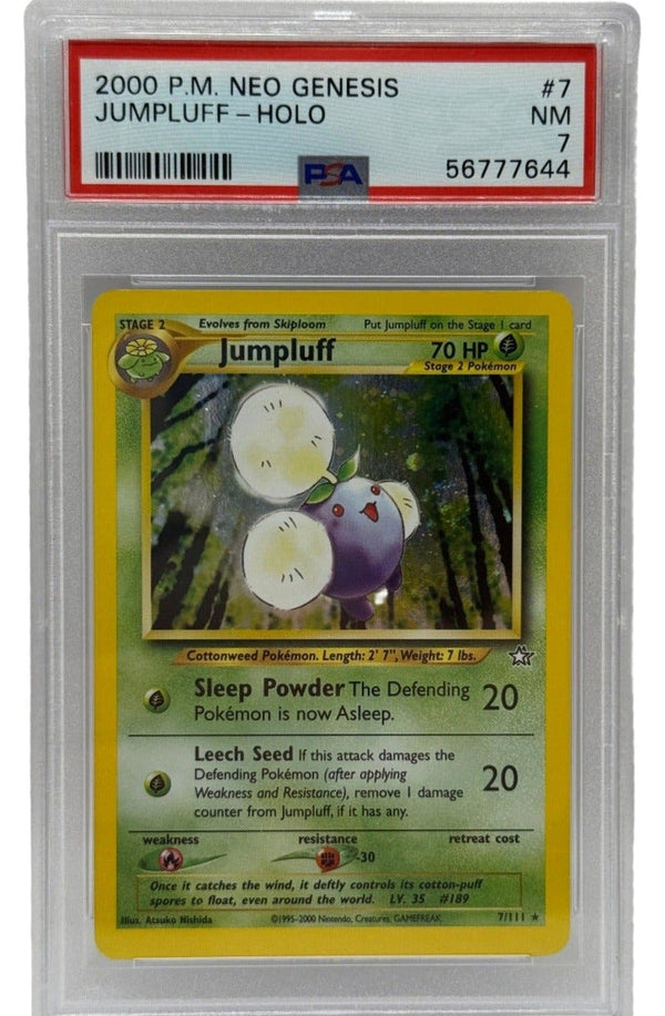 2000 Pokémon Neo Genesis Jumpluff Holo 7/111 PSA 7 NEAR MINT