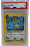 2000 Pokémon Rocket Dragonite Oscuro Errore Non Holo 5/82 PSA 7 Quasi Nuovo
