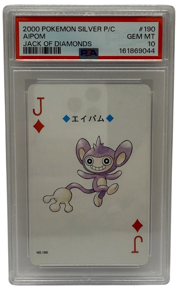 2000 Pokémon Silver Playing Cards Aipom Jack of Diamonds #190 PSA 10 GEM MINT — photo 1
