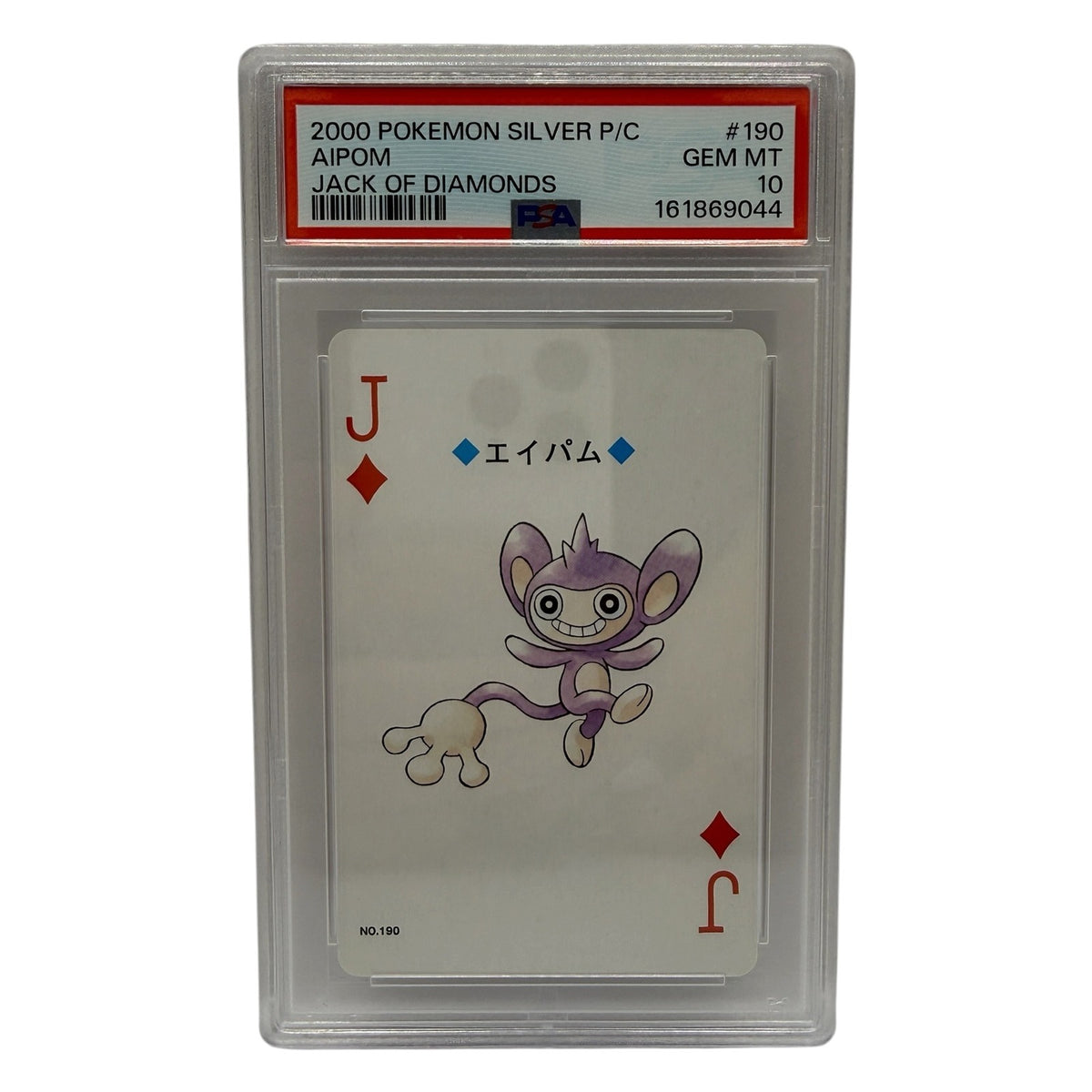 2000 Pokémon Silver Playing Cards Aipom Jack of Diamonds #190 PSA 10 GEM MINT — photo 1