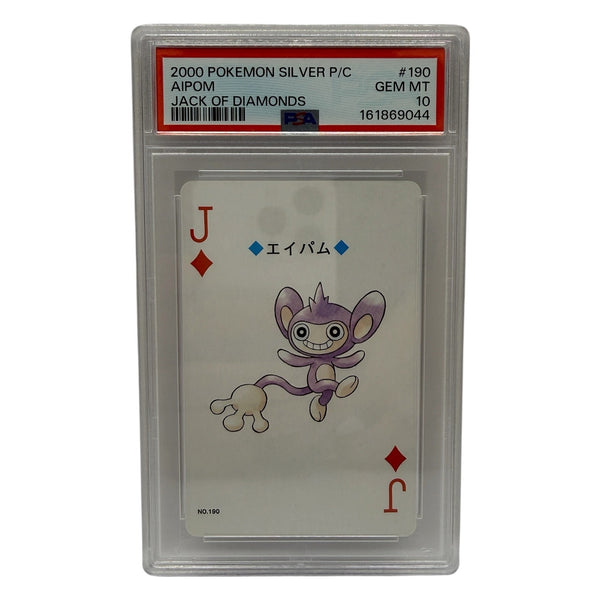 2000 Pokémon Silver Playing Cards Aipom Jack of Diamonds #190 PSA 10 GEM MINT — photo 1