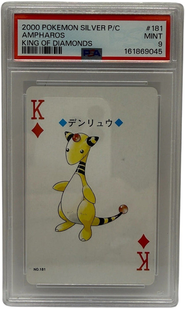 2000 Pokémon Silver Playing Cards Ampharos King of Diamonds #181 PSA 9 MINT — photo 1