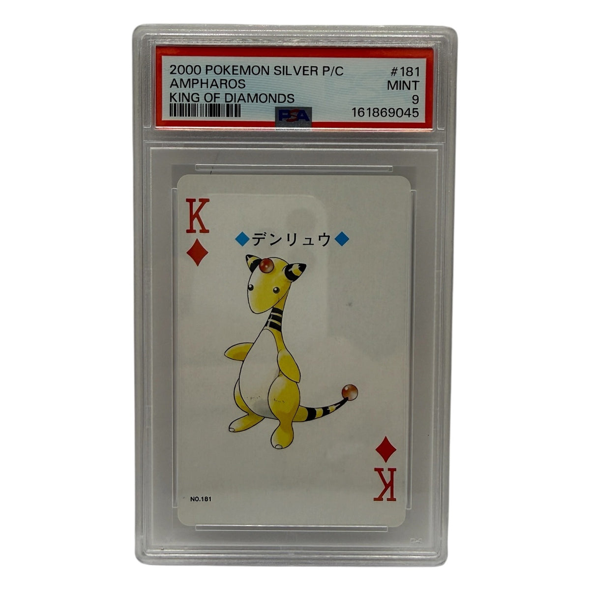 2000 Pokémon Silver Playing Cards Ampharos King of Diamonds #181 PSA 9 MINT — photo 1
