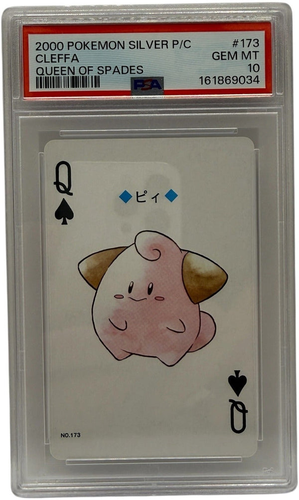 2000 Pokémon Silver Playing Cards Cleffa Queen of Spades #173 PSA 10 GEM MINT — photo 1