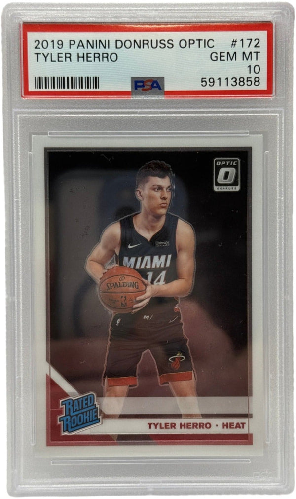 2019 Panini Donruss Optic Tyler Herro Base Rookie Card #172 PSA 10 GEM MINT