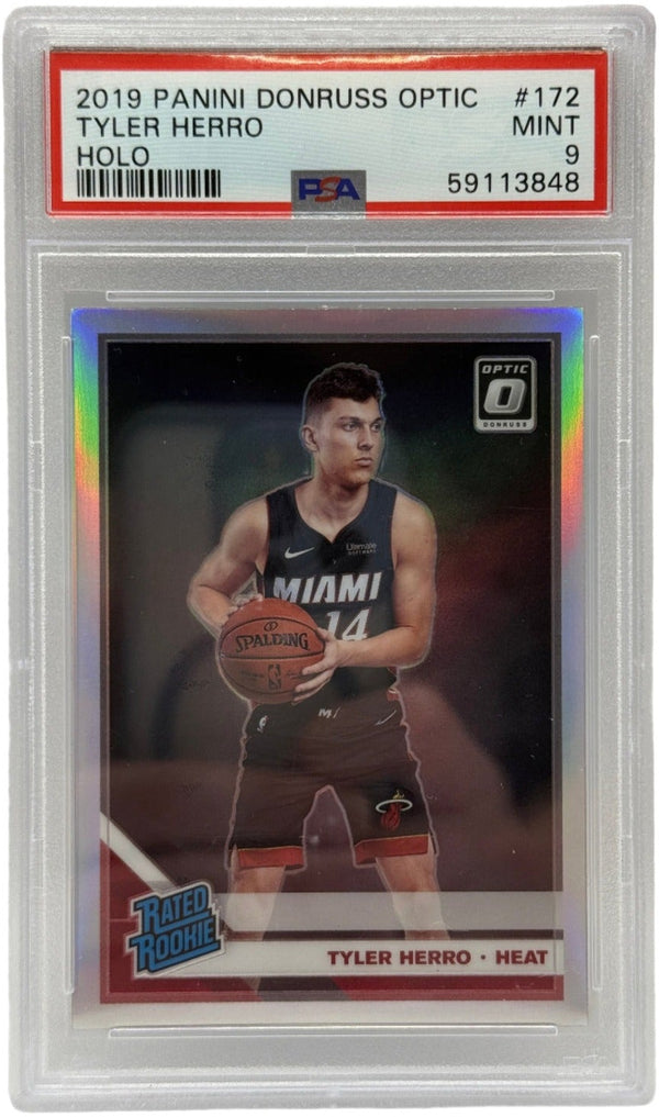 2019 Panini Donruss Optic Tyler Herro Holo Rookie Card #172 PSA 9 MINT
