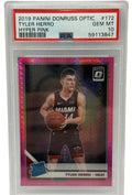 2019 Panini Donruss Optic Tyler Herro Hyper Pink Scheda da Rookie #172 PSA 10 GEMMA COME NUOVA