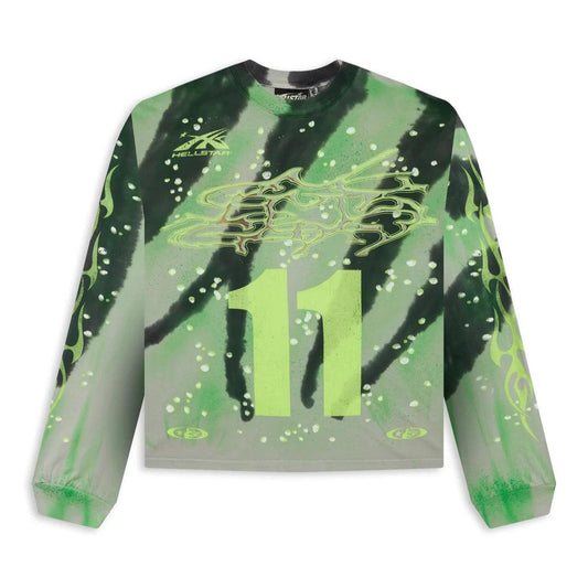 Hellstar Tye-Dye Moto Longsleeve Tee Green