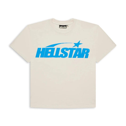 Hellstar Studios Classic Gel T-Shirt Beige & Light Blue