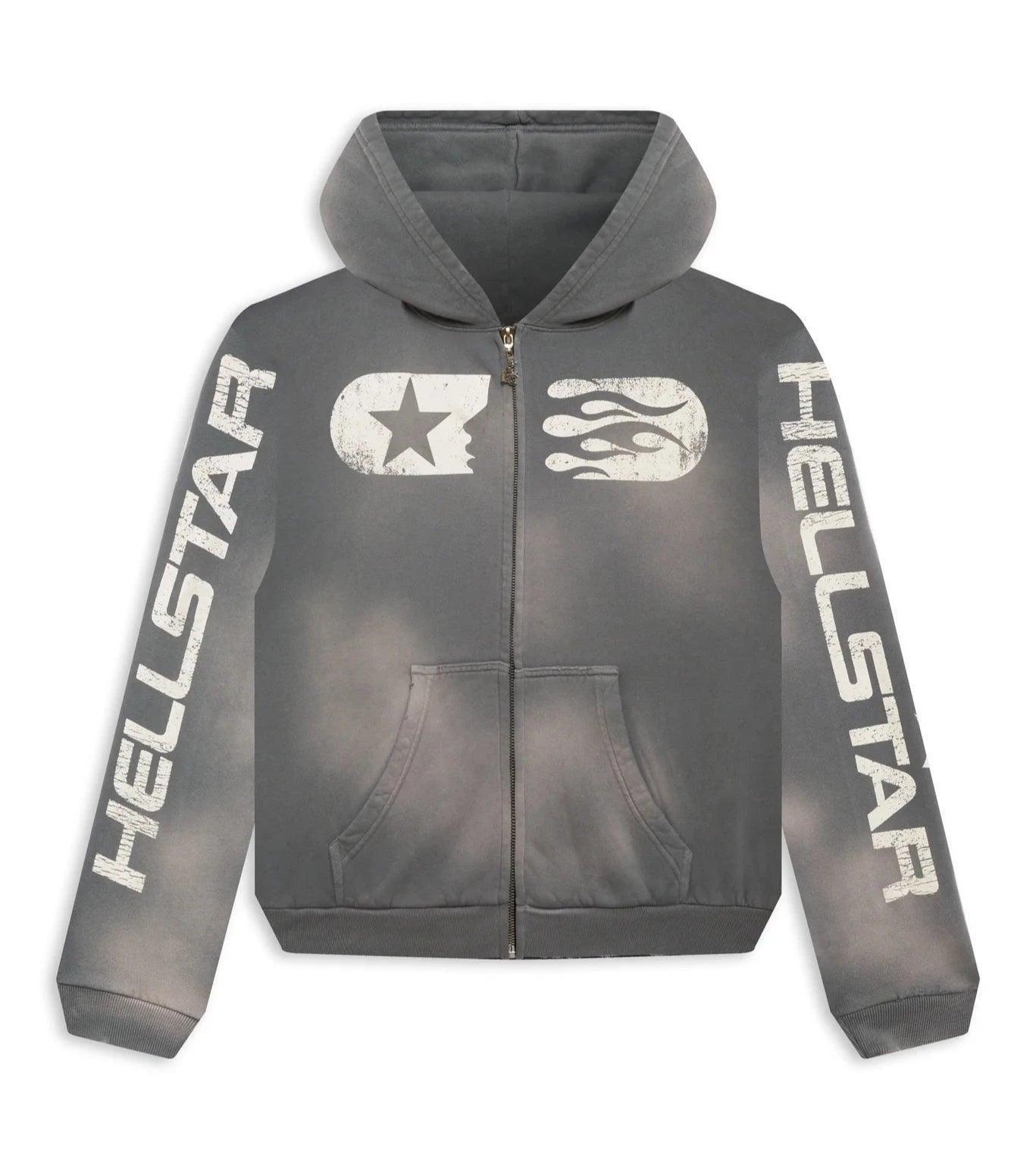 Hellstar Studios Zip Hoodie Gray