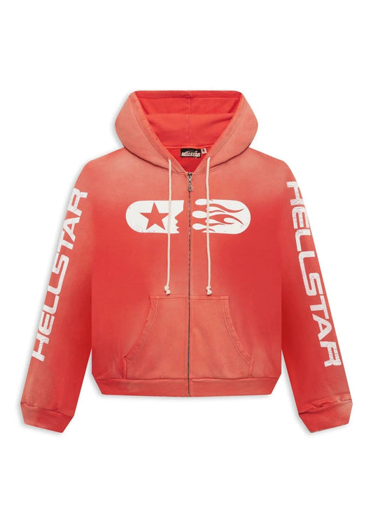 Hellstar Studios Zip Hoodie Red