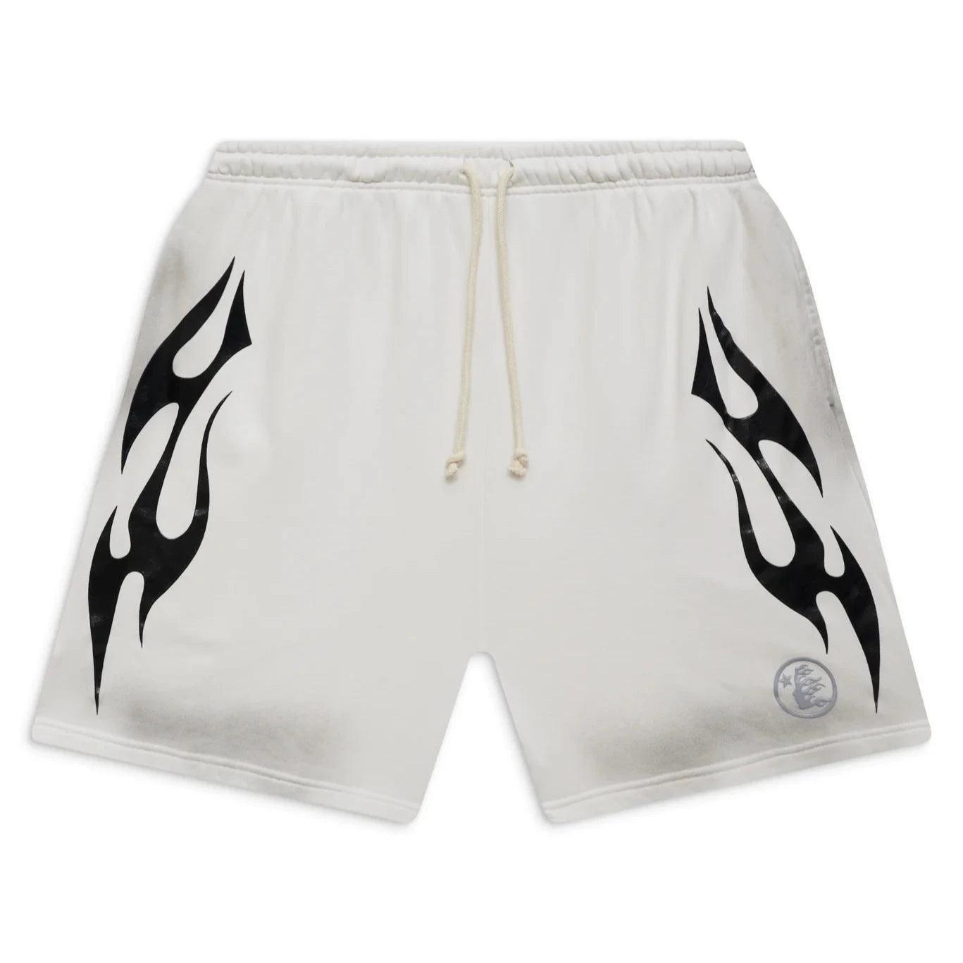 Hellstar Studios Flame Shorts White & Grey