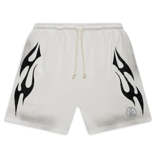 Hellstar Studios Flame Shorts White & Grey