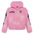 Hellstar Sports Felpa con Cappuccio e Cerniera a Fiamme Rosa (San Valentino)
