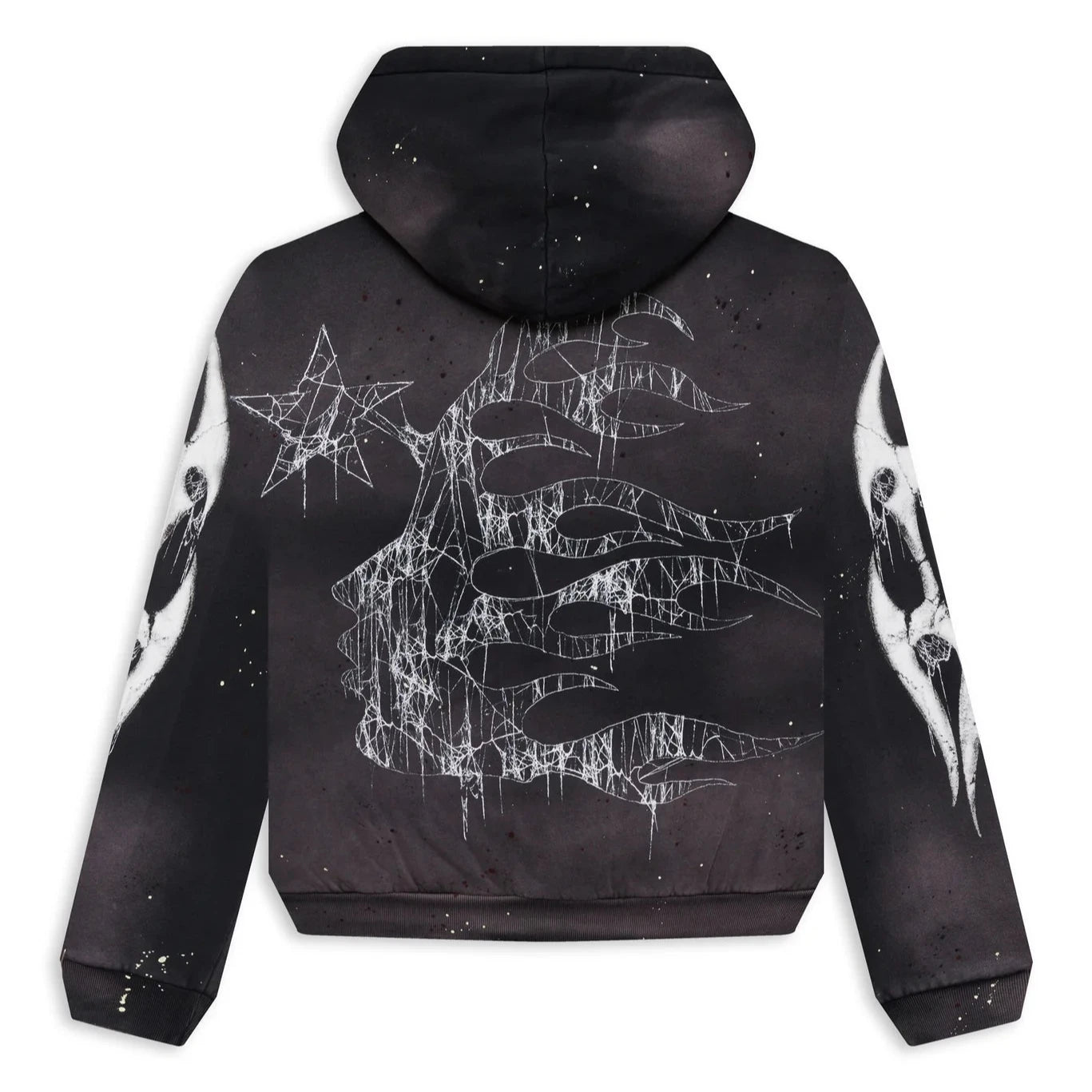 Hellstar Spiderweb Sport Logo Zip-Up Hoodie Black