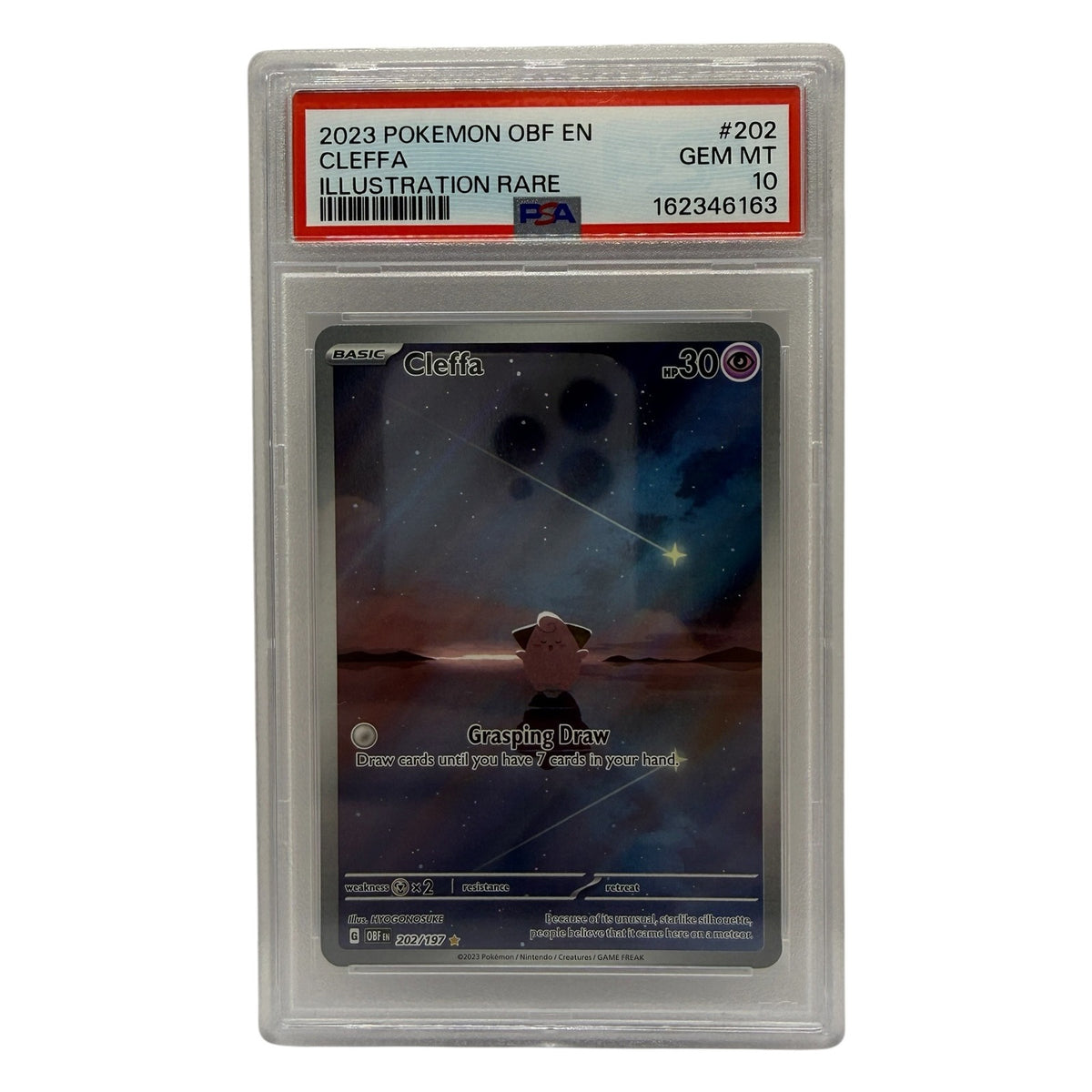 2023 Pokémon SV Obsidian Flames Cleffa Illustration Rare #202 PSA 10 GEM MINT — photo 1