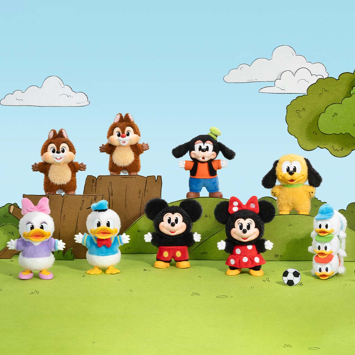 Pop Mart Disney Mickey Family Together Series Plush Keychain Single Blind Box