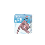 Product packaging with a checkered item and 'Pin for Love' text on a light blue background - Image 1