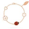 Bracciale Van Cleef & Arpels Lucky Spring, 5 motivi in oro rosa 18K, corniolo, madreperla, onice