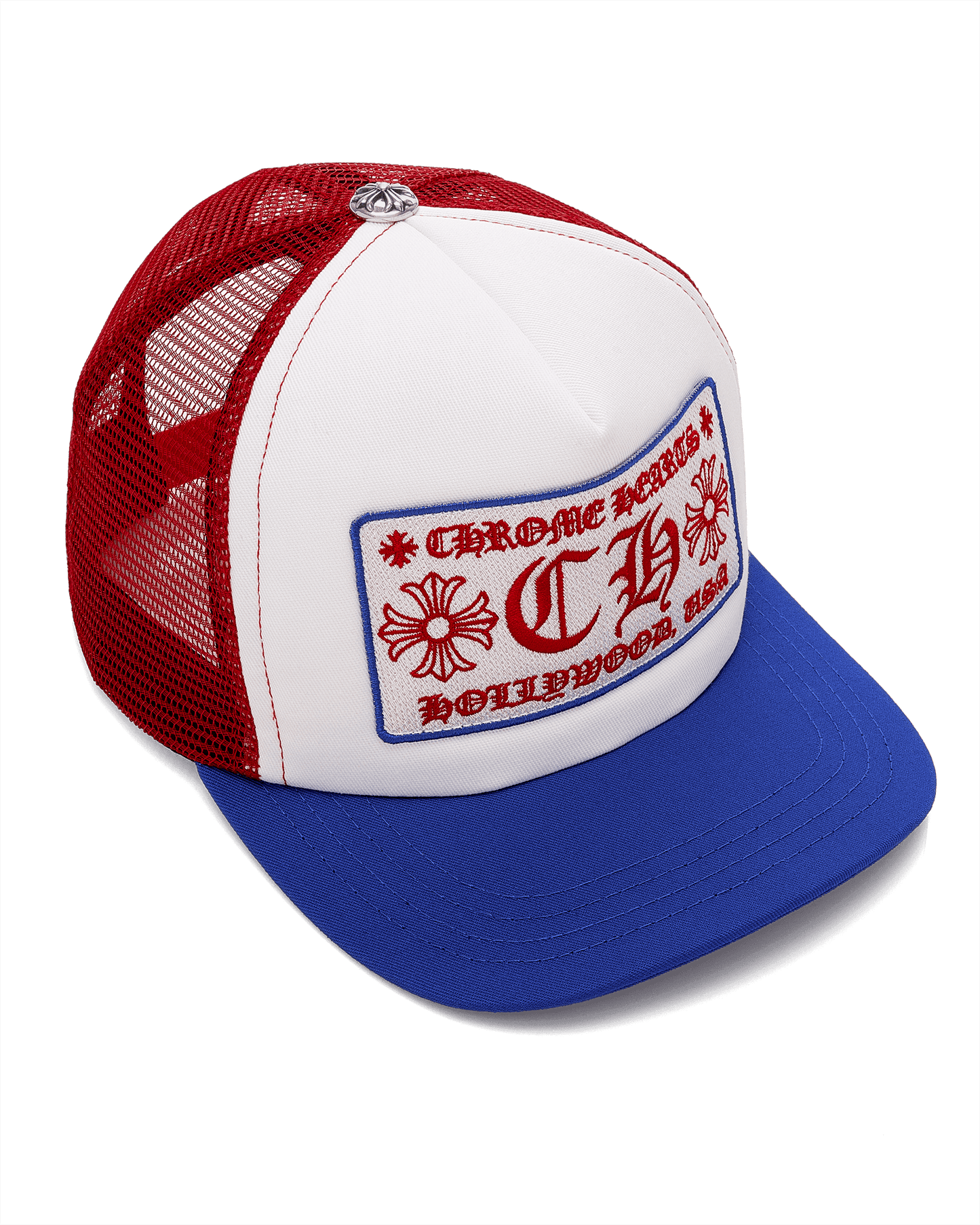 Chrome Hearts CH Hollywood USA Trucker Hat Red, White & Blue