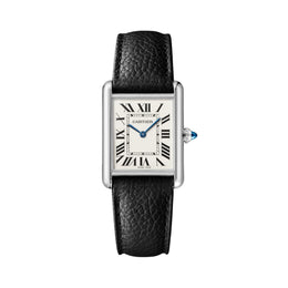 Orologio Cartier Tank Must de Cartier, modello grande, acciaio, pelle