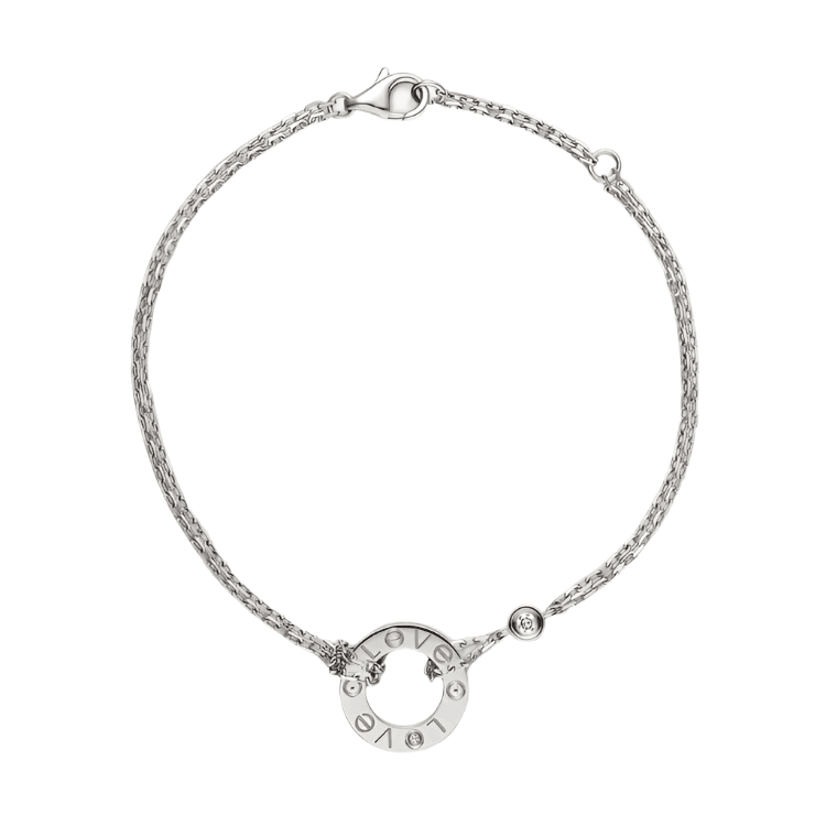 Cartier Love Bracelet, 18k White Gold, 2 Diamonds