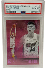 2019 Panini Chronicles Tyler Herro Pink Rookie Card #212 PSA 10 GEM MINT - Image 1