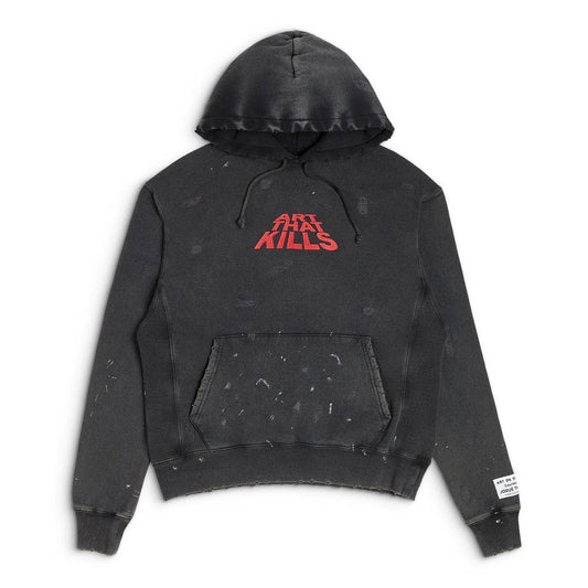 Gallery Dept. ATK Distressed Logo Hoodie Faded Black