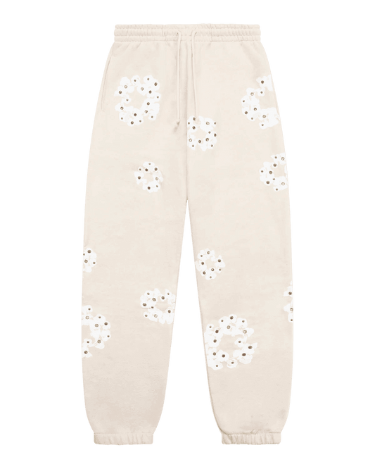 Denim Tears Rhinestone Cotton Wreath Sweatpants Oatmeal