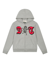 Denim Tears Zebra Crest Zip Hoodie Grey