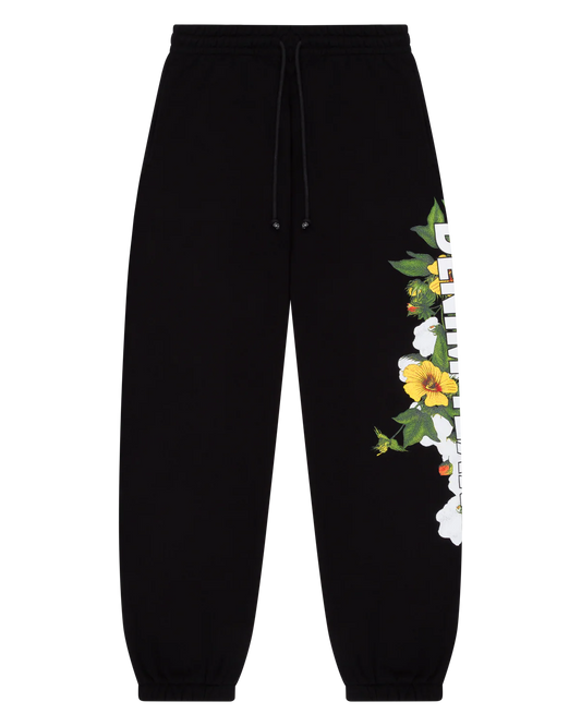 Denim Tears DT Floral Logo Sweatpant Black