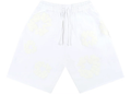 Denim Tears Shorts Bianchi con Ghirlanda Mono di Cotone