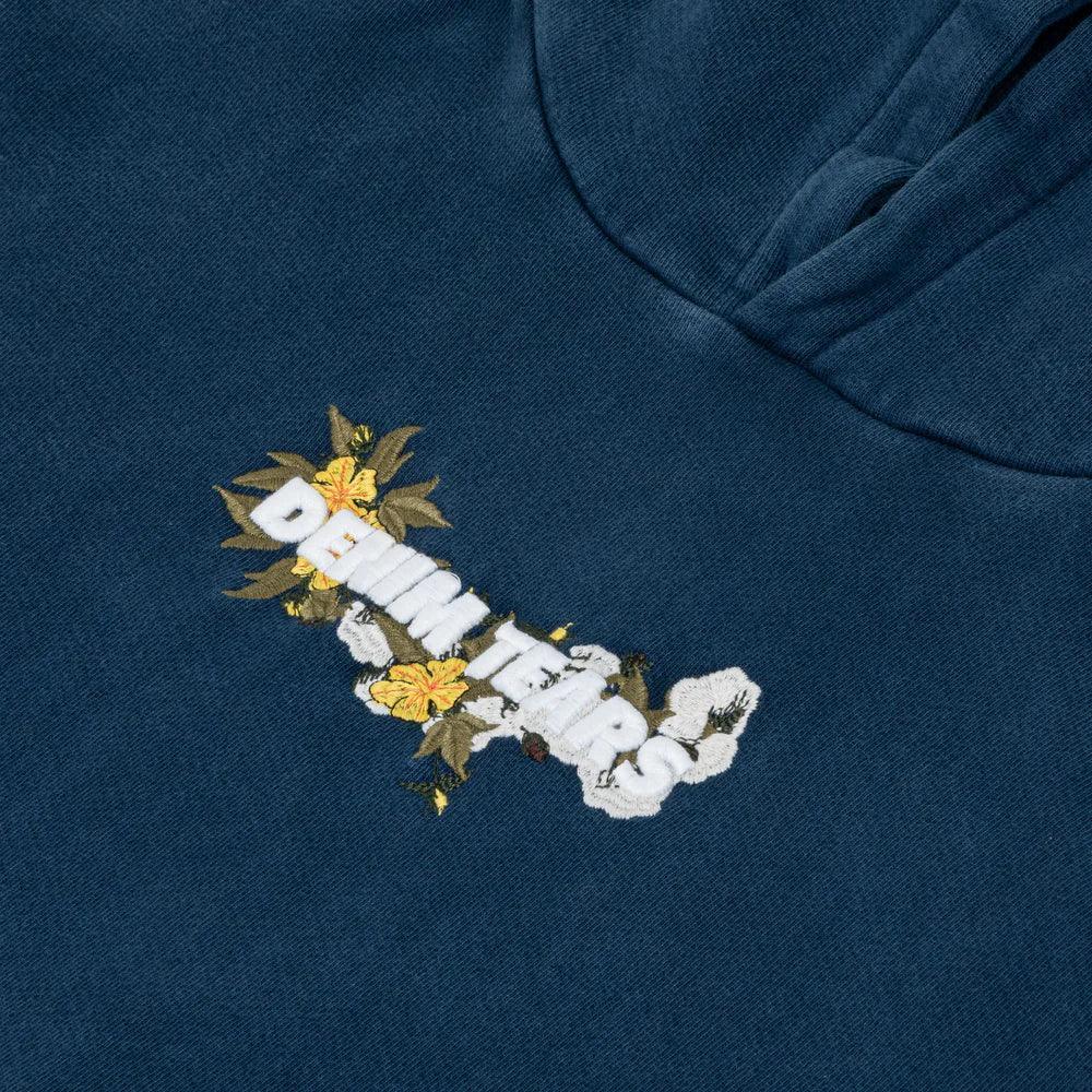 Denim Tears Embroidered Logo Hoodie Navy Blue