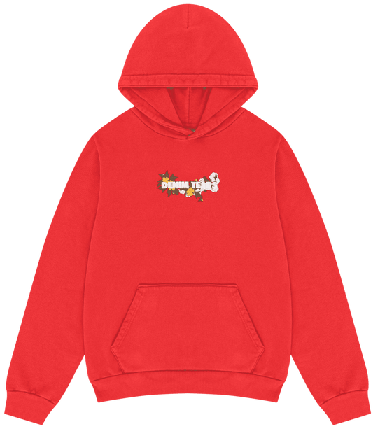 Denim Tears Embroidered Logo Hoodie Red