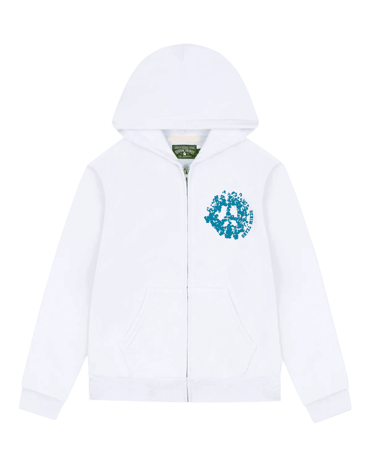 Denim Tears University Zip Hoodie White