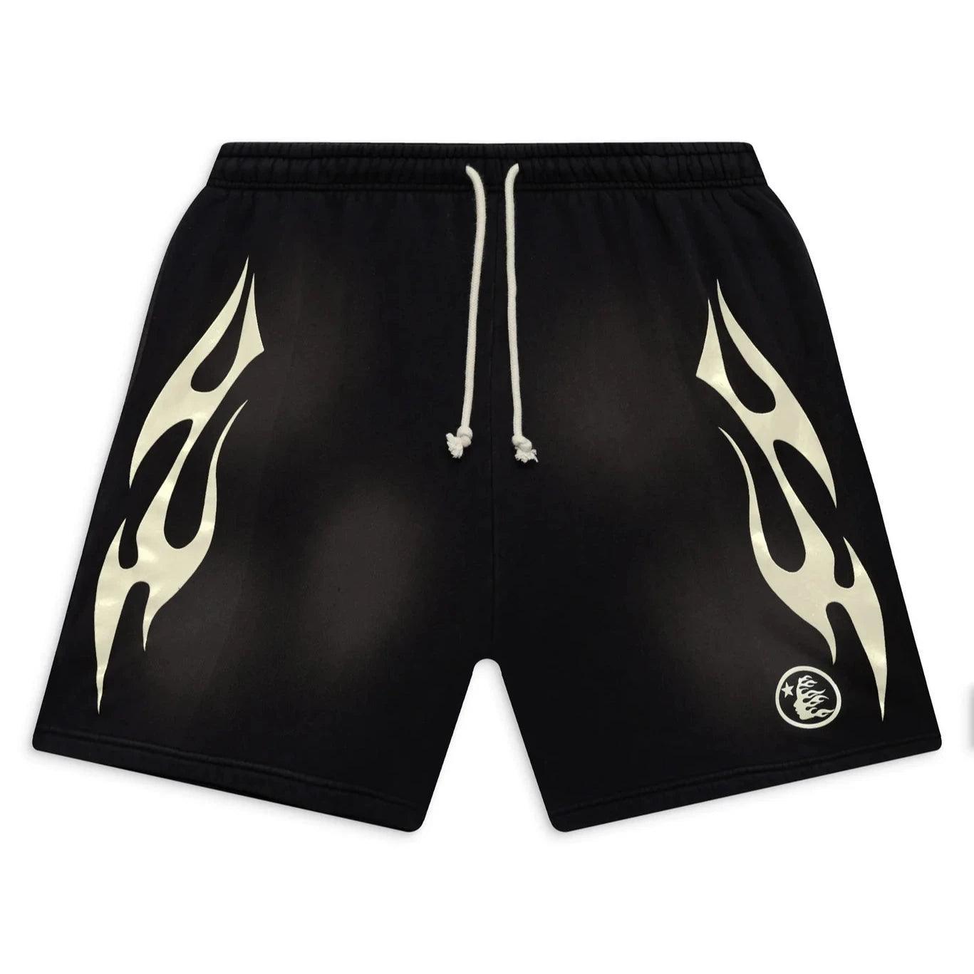 Hellstar Studios Flame Shorts Black & White