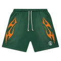 Hellstar Studios Shorts Verde a Fiamma