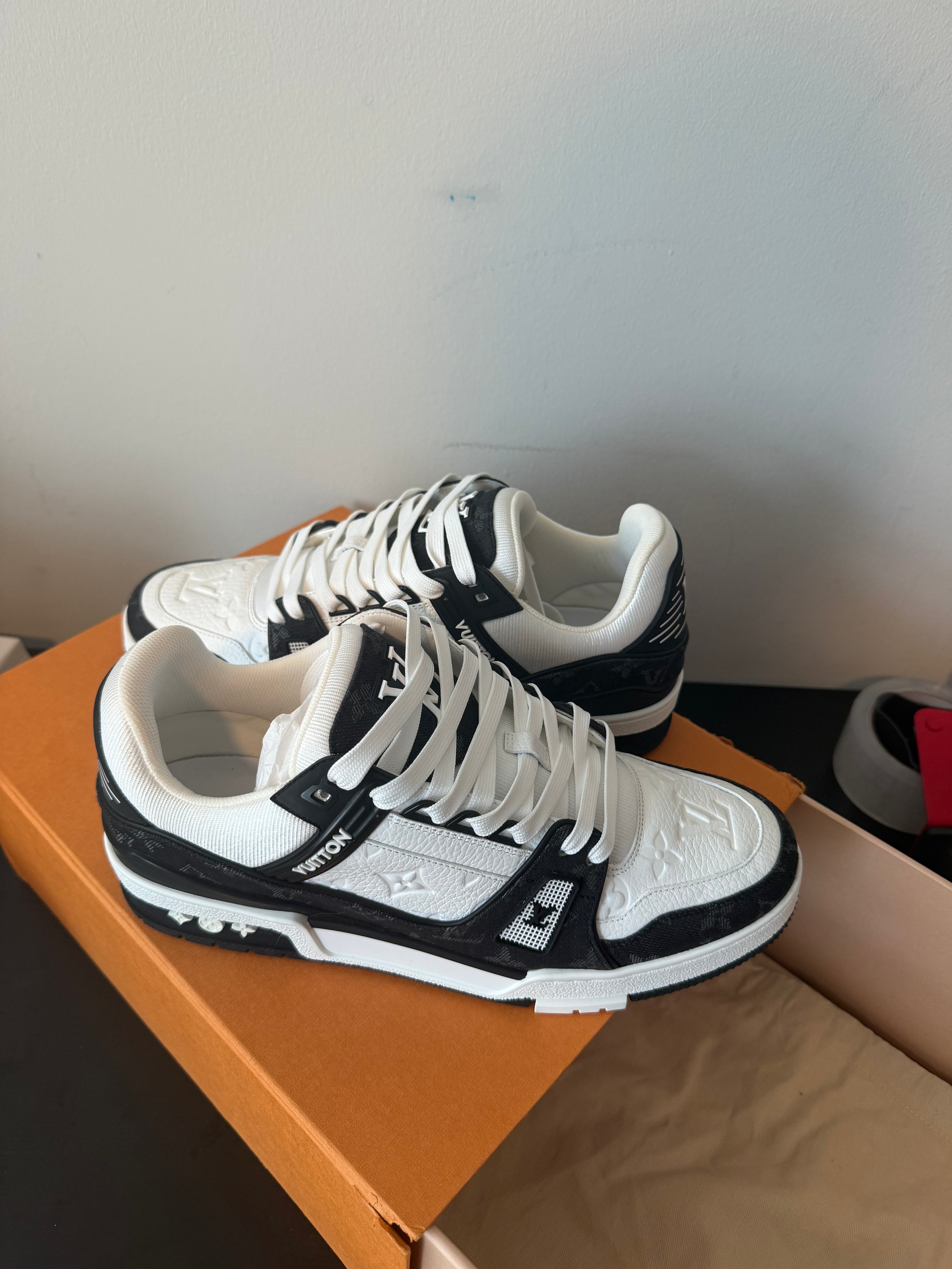 Louis Vuitton LV Trainer Monogram Denim White Black