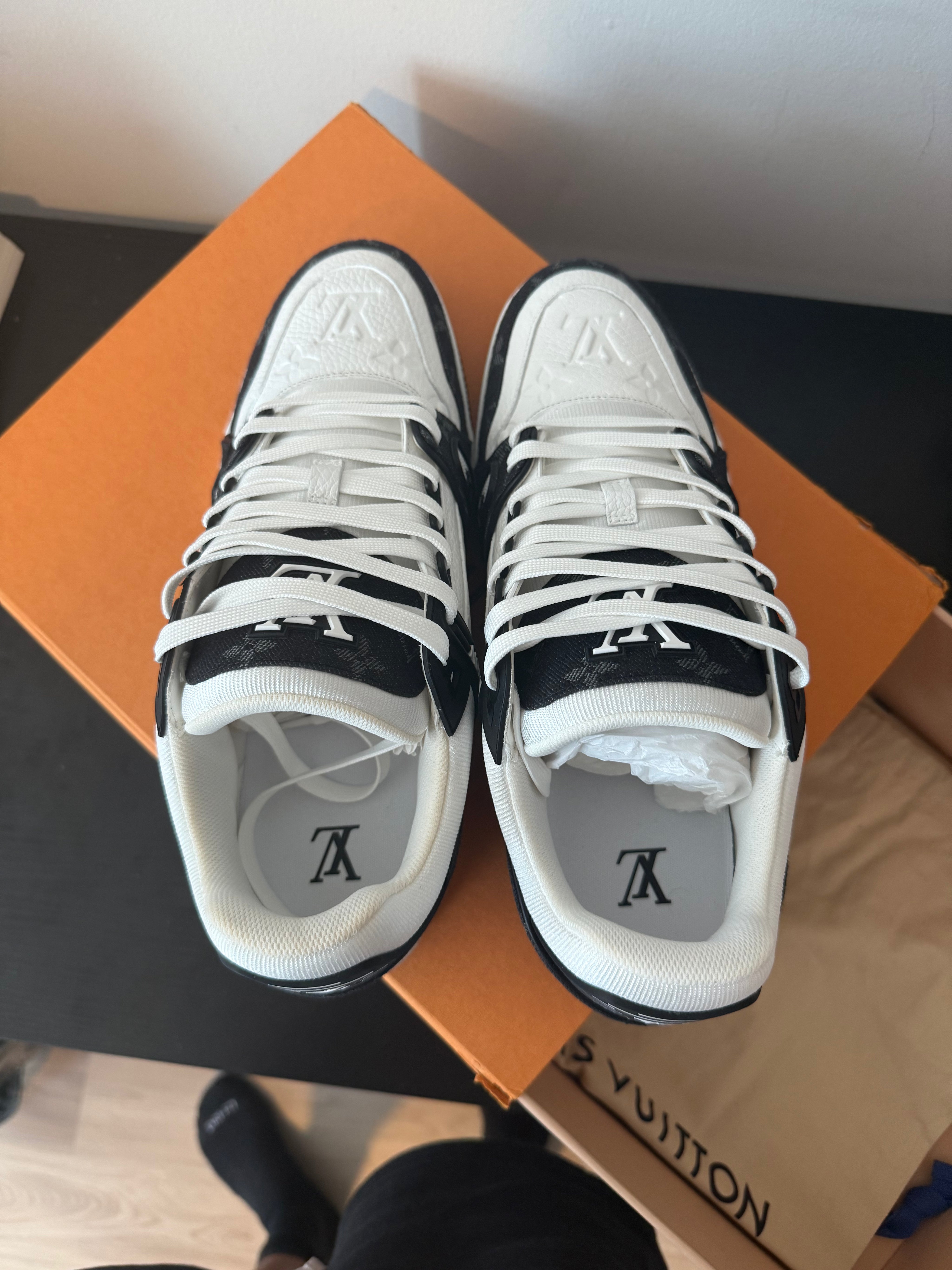 Louis Vuitton LV Trainer Monogram Denim White Black