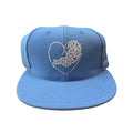 Chrome Hearts Cappello aderente da baseball con cuore in vinile blu - Taglia 7 1/4